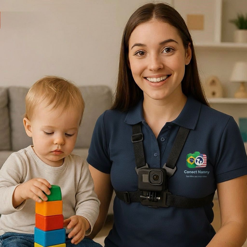 Baba Conect Nanny com camera ao vivo cuidando de crianca