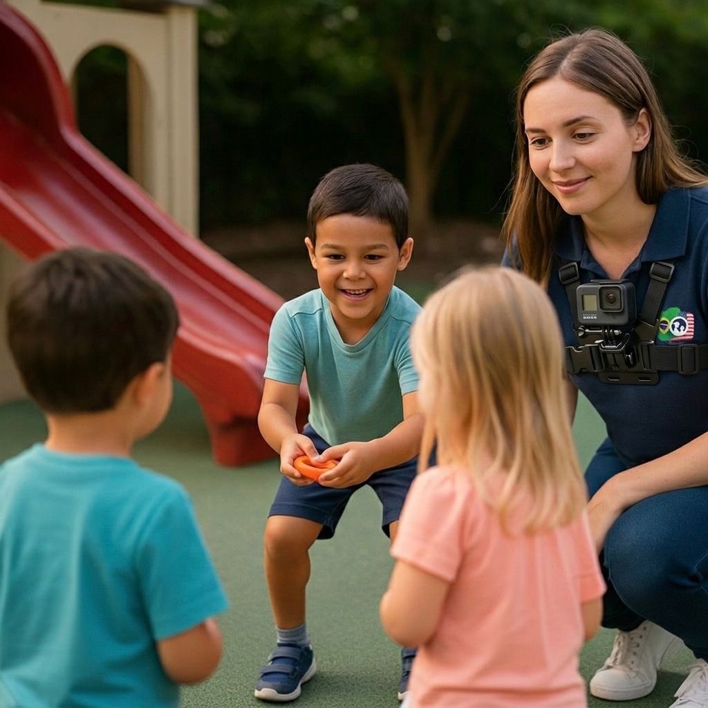 Baba Conect Nanny com criancas no playground